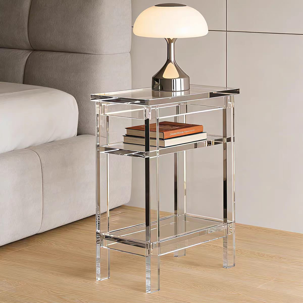 Home Bar And Cabinet - vw-Modern Multicolor Acrylic Customized 3-Drawer Nightstand