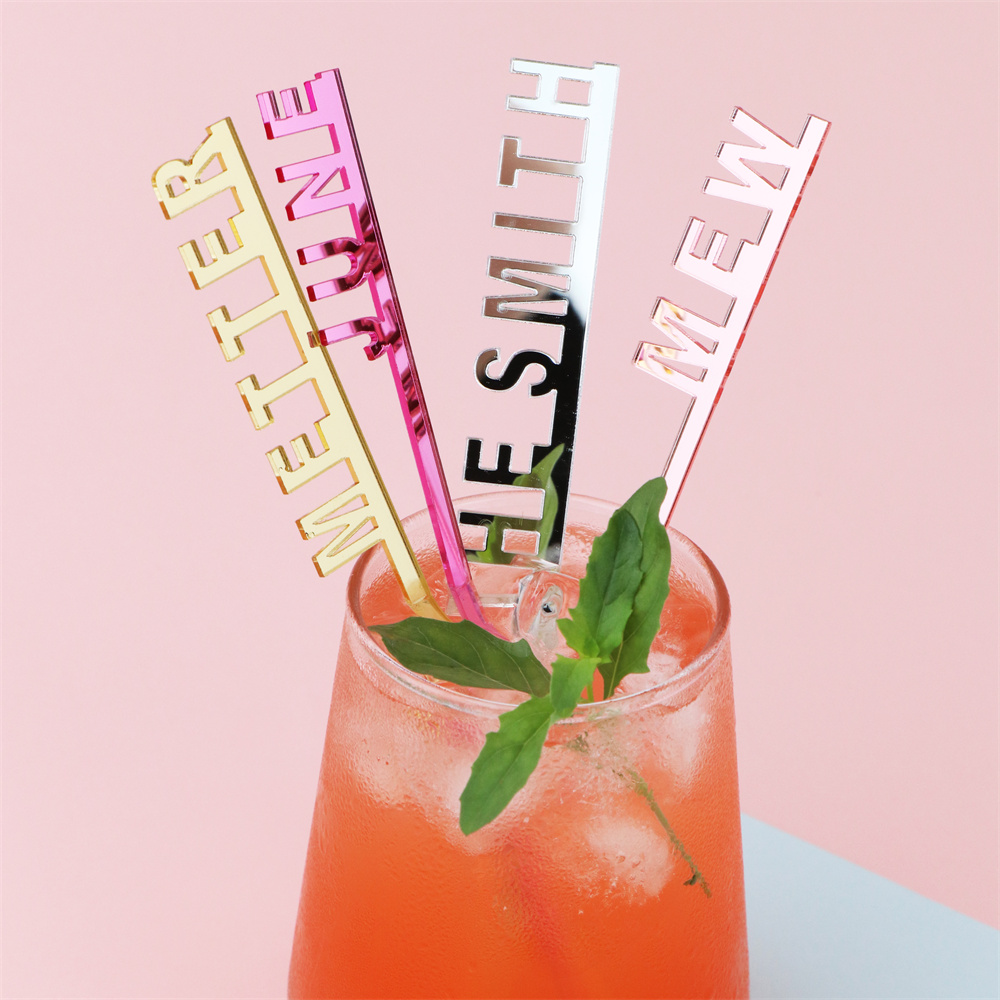 Cocktail Recipe Book - 50pcs Personalized Name Swizzle Sticks Acrylic