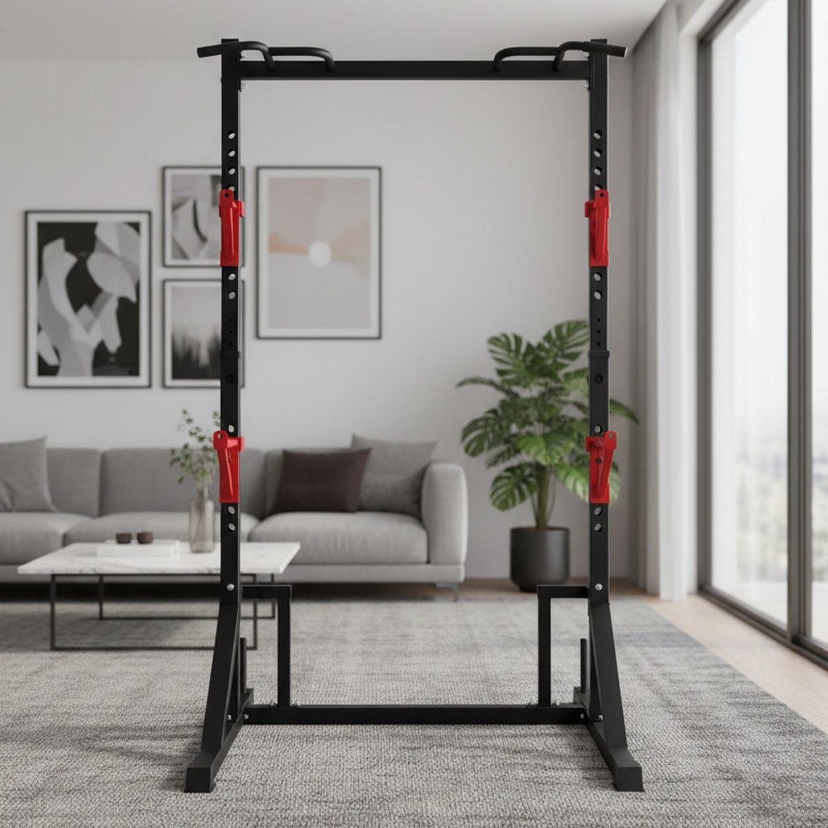 Adjustable Power Rack with Pul - Home Bar And Gym ulasan dan harga