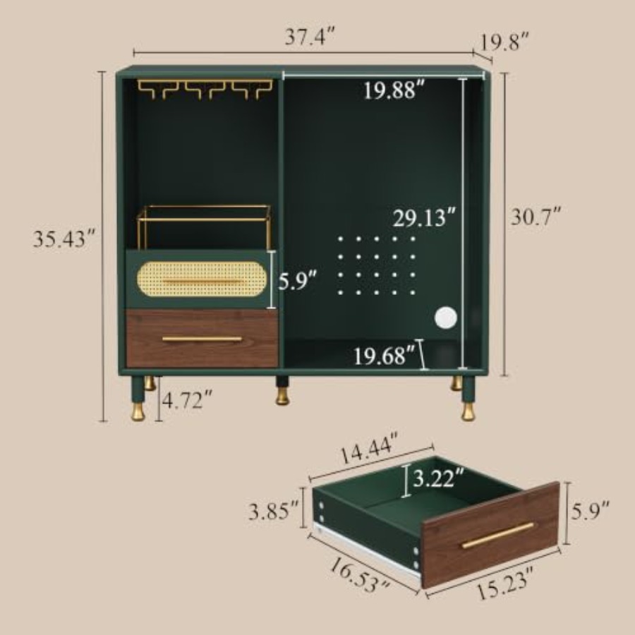 Bar Cabinet with Mini Fridge S - Home Bar And Fridge ulasan dan harga