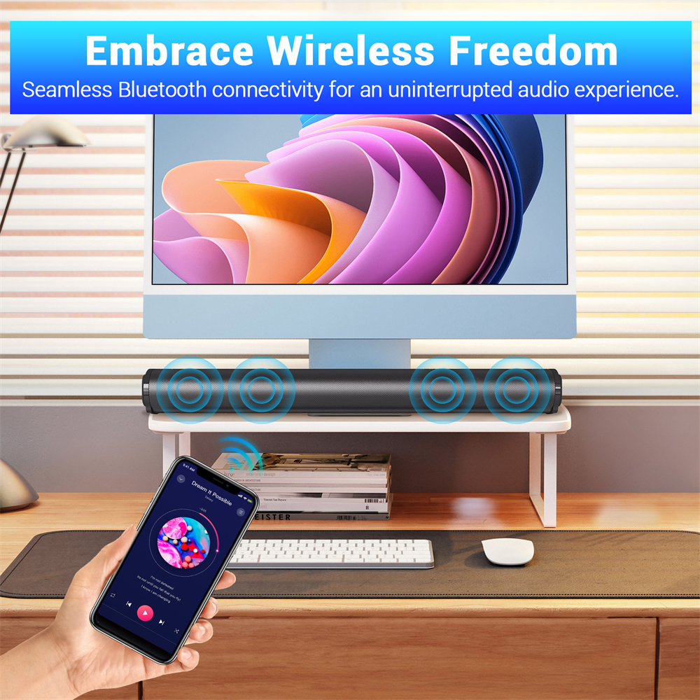 Sound Bar TV Sound System Blue - Home Bar And Theater ulasan dan harga