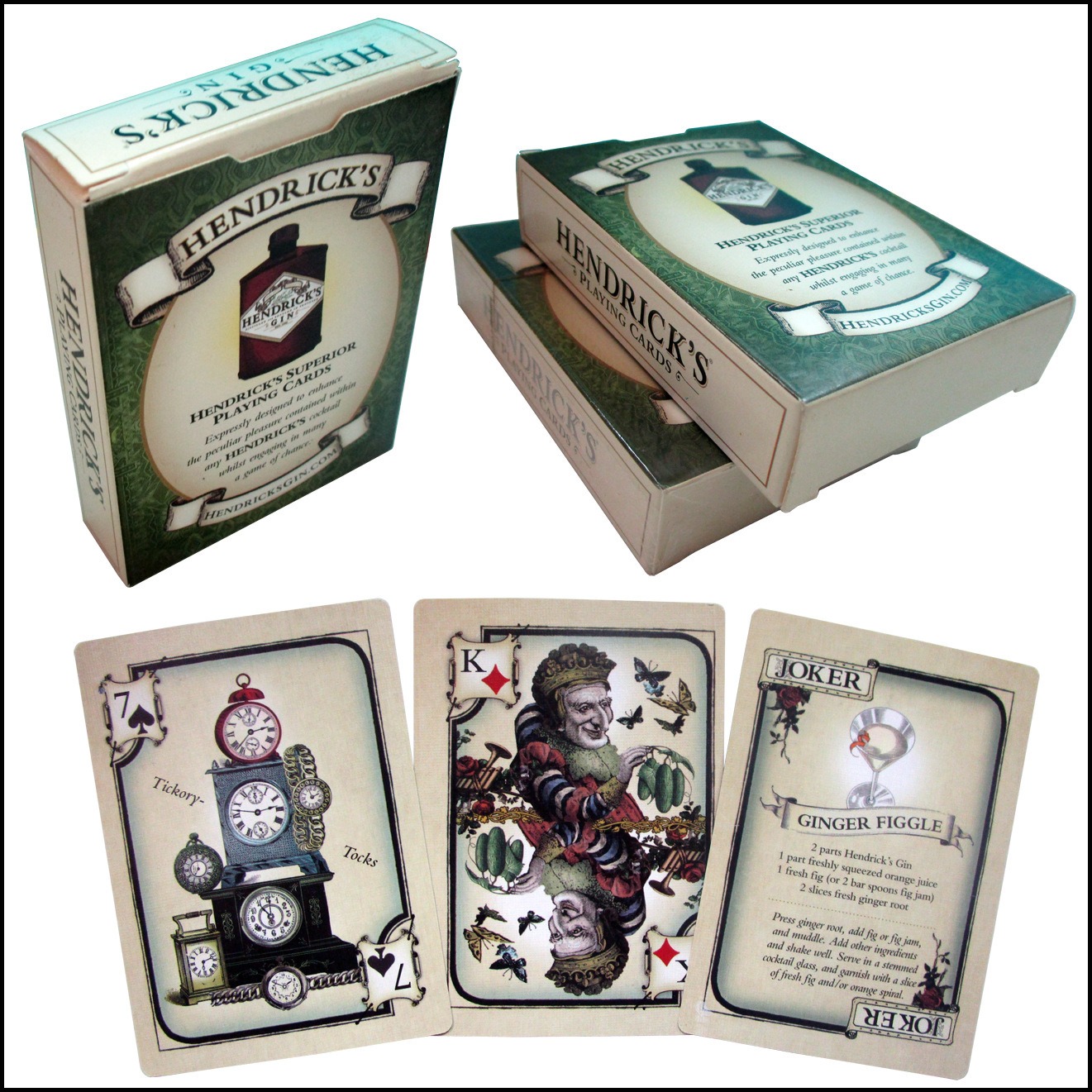 Hendrick's Gin Playing Cards D - Cocktail Recipe Book ulasan dan harga