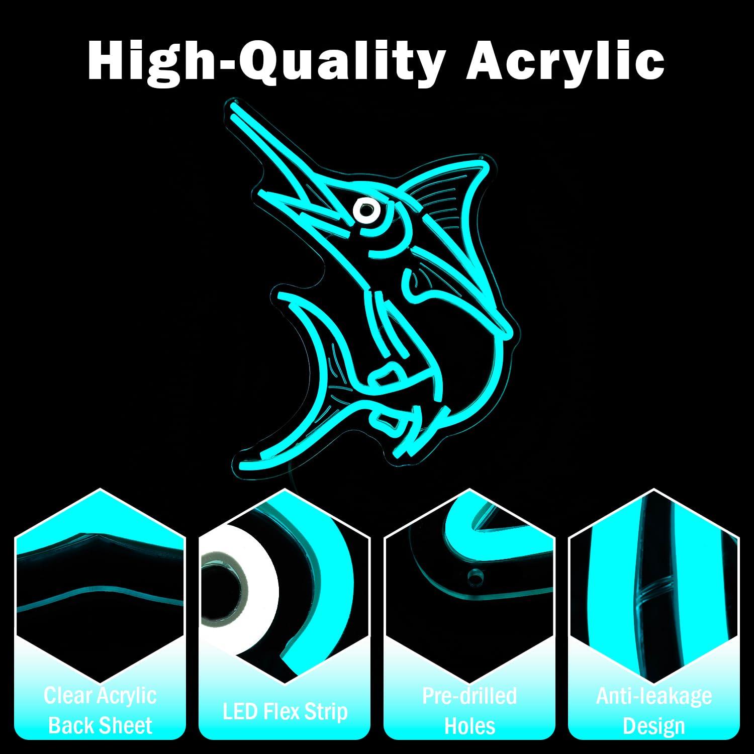 Marlin Fish Neon Sign Deep Sea - Home Bar Signs ulasan dan harga