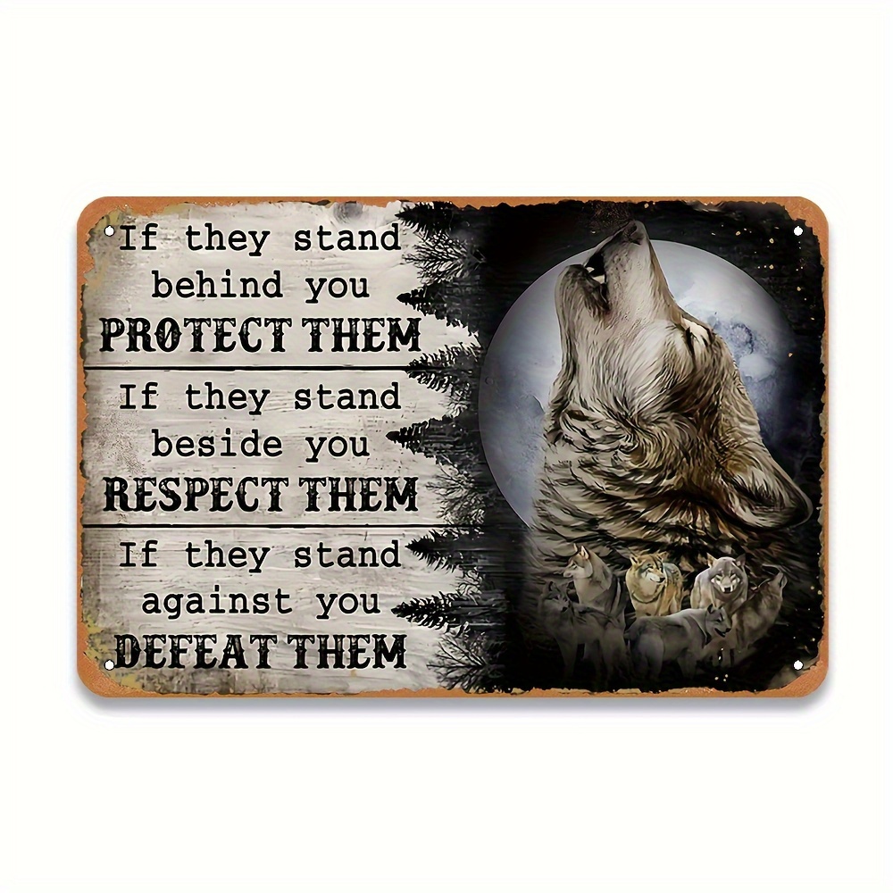 Wolf-Inspired Metal Tin Sign - - Home Bar Stand ulasan dan harga