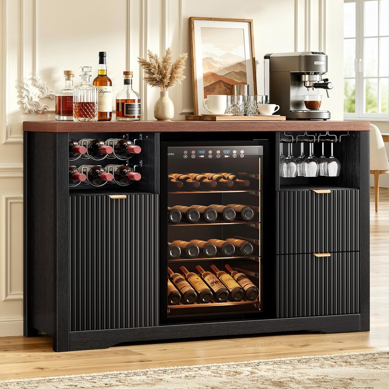 Coffee Bar Cabinet with Mini F - Home Bar And Fridge ulasan dan harga