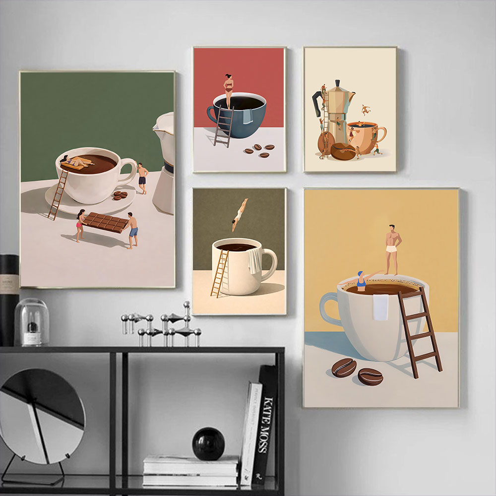 1pc frameless Coffee Adventure - Home Bar And Coffee ulasan dan harga