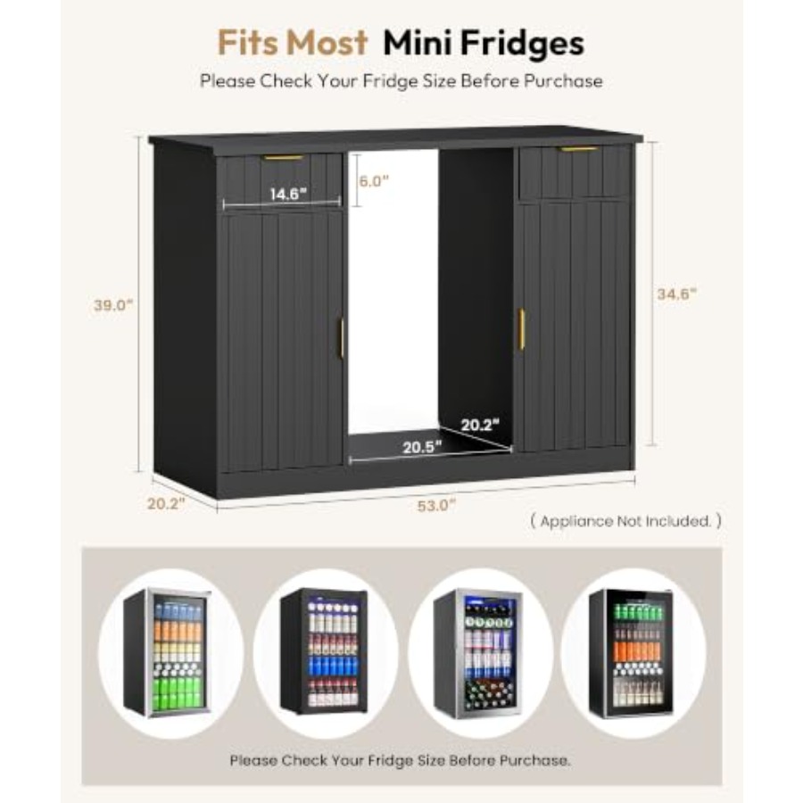 53 Coffee Bar Cabinet with Min - Home Bar And Fridge ulasan dan harga