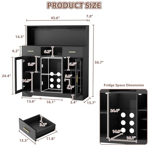 Mini Fridge Cabinet with Stora - Home Bar And Cabinet ulasan dan harga