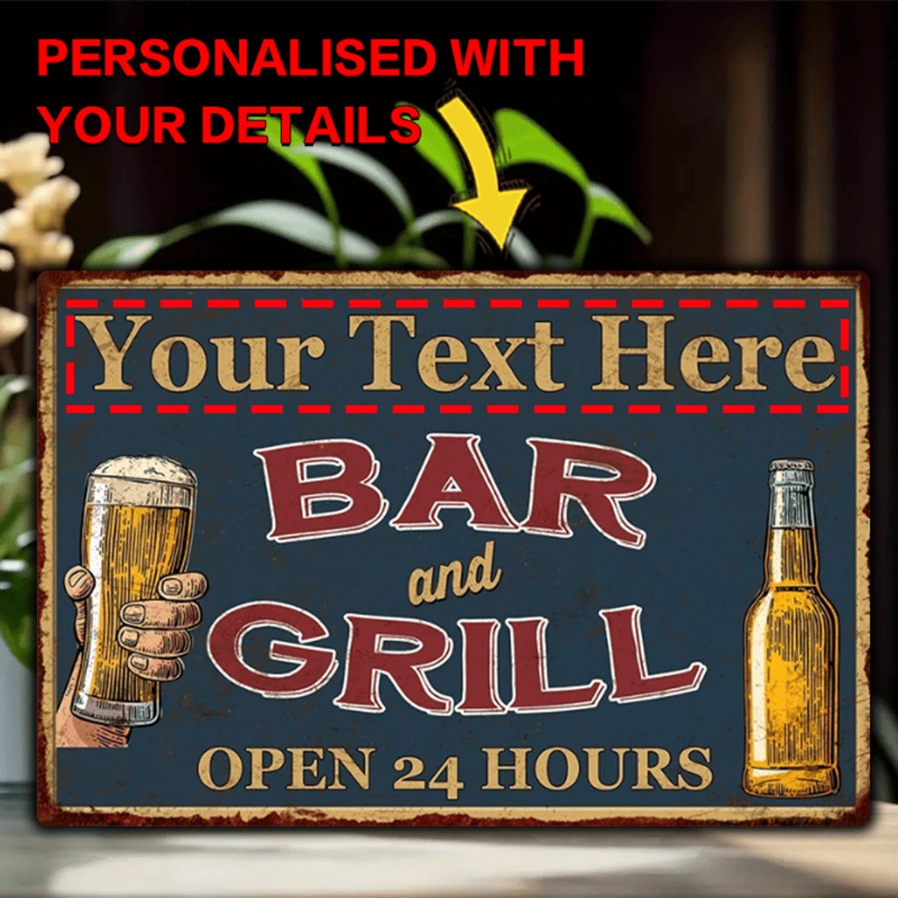 Customizable Bar & Grill Alumi - Home Bar Signs ulasan dan harga