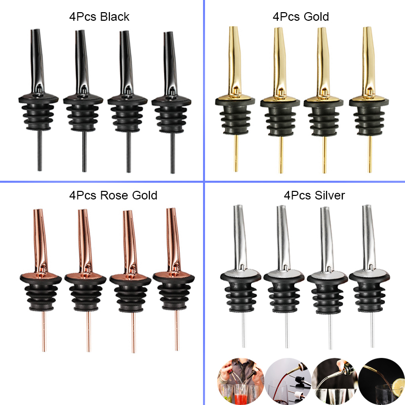 4Pcs Black/Rose Gold/Silver Li - Bitters Bottle Set ulasan dan harga