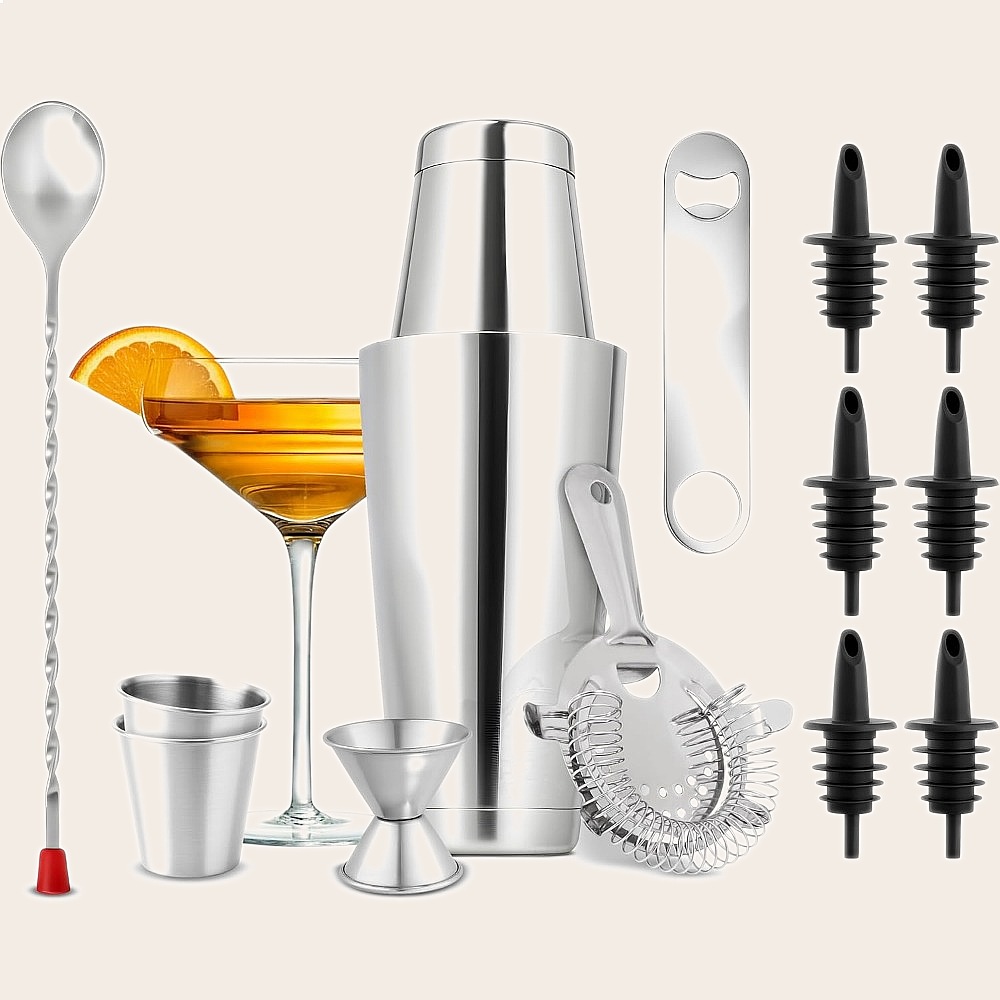 15-Piece Stainless Steel Cockt - Cocktail Recipe Book ulasan dan harga