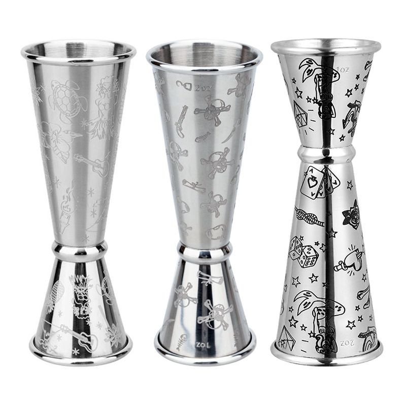 Stainless Steel Double Jigger  - Bitters Bottle Set ulasan dan harga