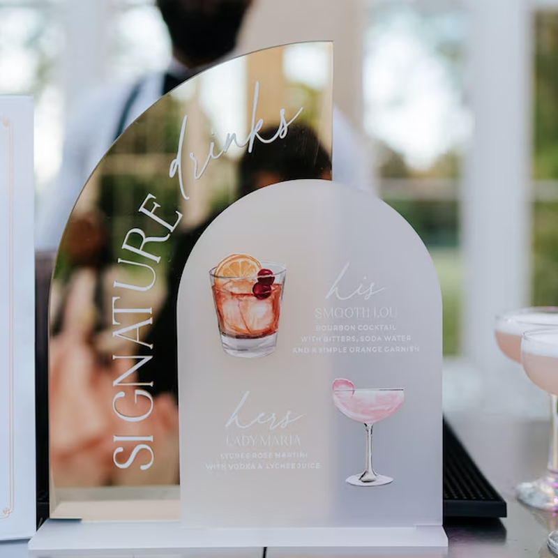 Gold Mirror Wedding Bar Menu S - Cocktail Recipe Book ulasan dan harga