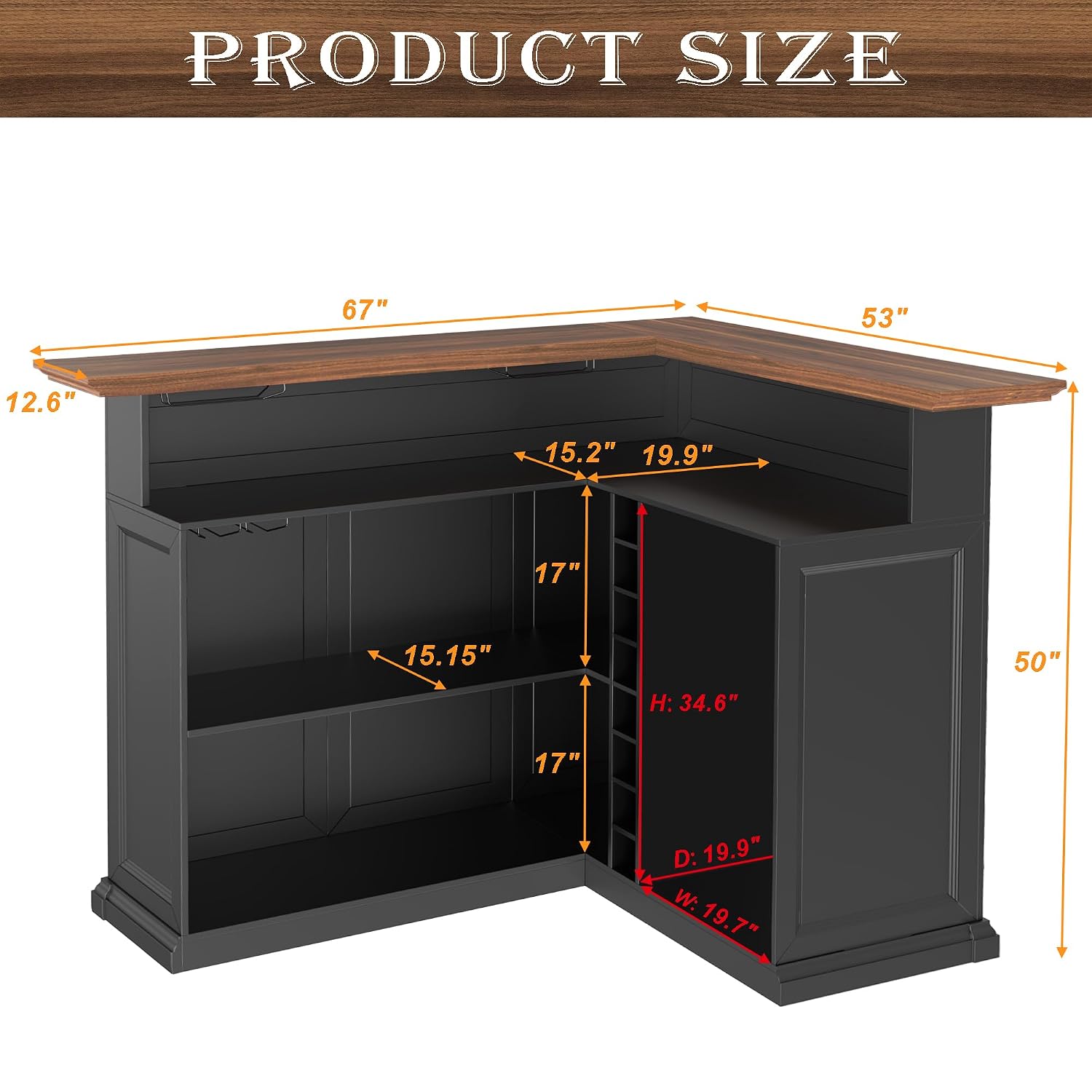 L-Shaped Home Bar Cabinet with - Home Bar And Cabinet ulasan dan harga